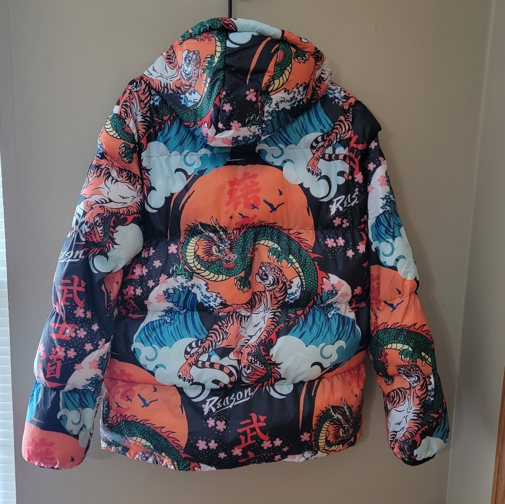 Reason Dragon Tiger Puffer Jacket size L - Picture 11 of 11